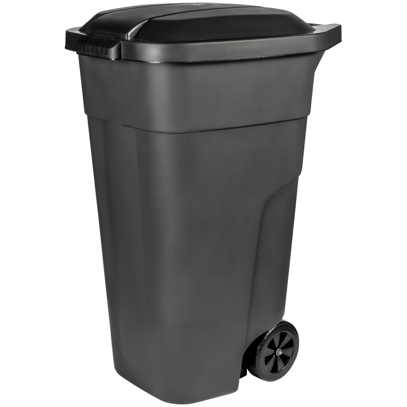 Бак для мусора уличный с крышкой на колесах 110 л PlastTeam фото 1