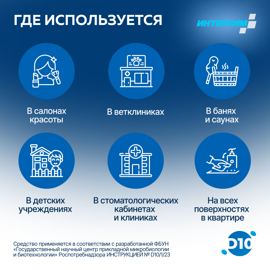 ИНТЕРХИМ КОНЦЕНТРАТ D10 Дезинфицирующее средство с моющим эффектом 5000 мл фото 3
