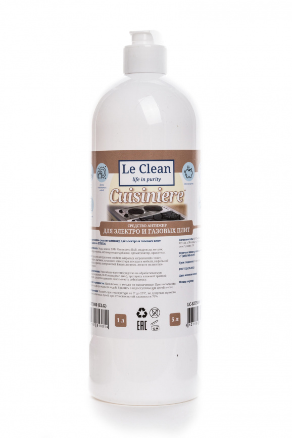 Моющее средство антижир для электро и газовых плит Le Clean 1000 мл фото 1