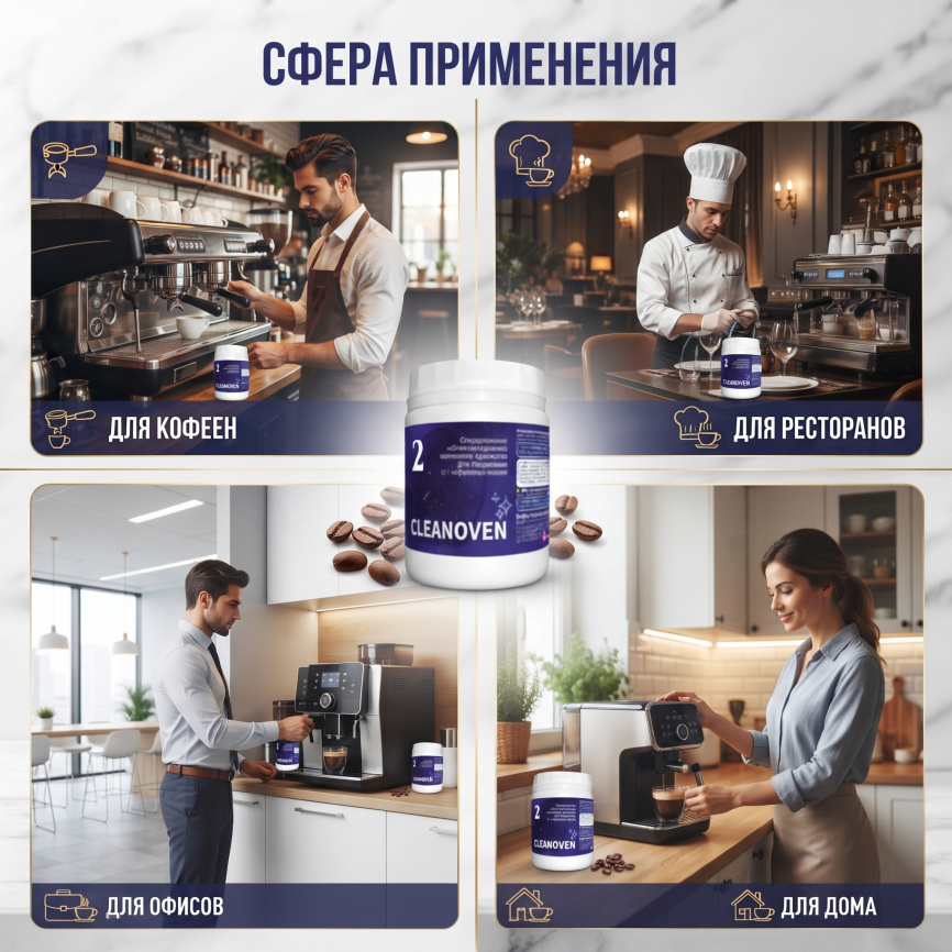 CLEANOVEN 2  Средство таблетированное щелочное для промывки от кофейных масел 20 шт (уп. 30) фото 3
